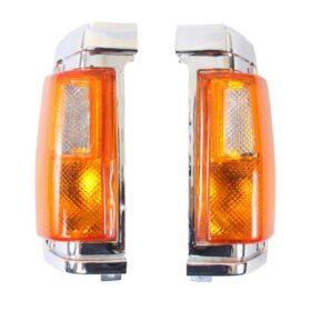 Corner Lights Indicator Lamp Chrome Fit For 1986-1990 Nissan D21 Hardbody Pickup