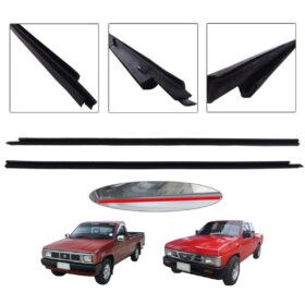 Pair Inner Door Weatherstrip Window Rubber Seal Belt Fits Nissan Big-M D21 1986 - 1997 LH+RH